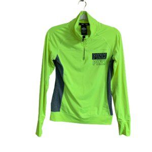 Victoria's Secret 1/4 Zip X-Small Neon Yellow Women's Ultimate Pullover Shirt